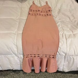 Soft pink fitted pencil dress, Size Small